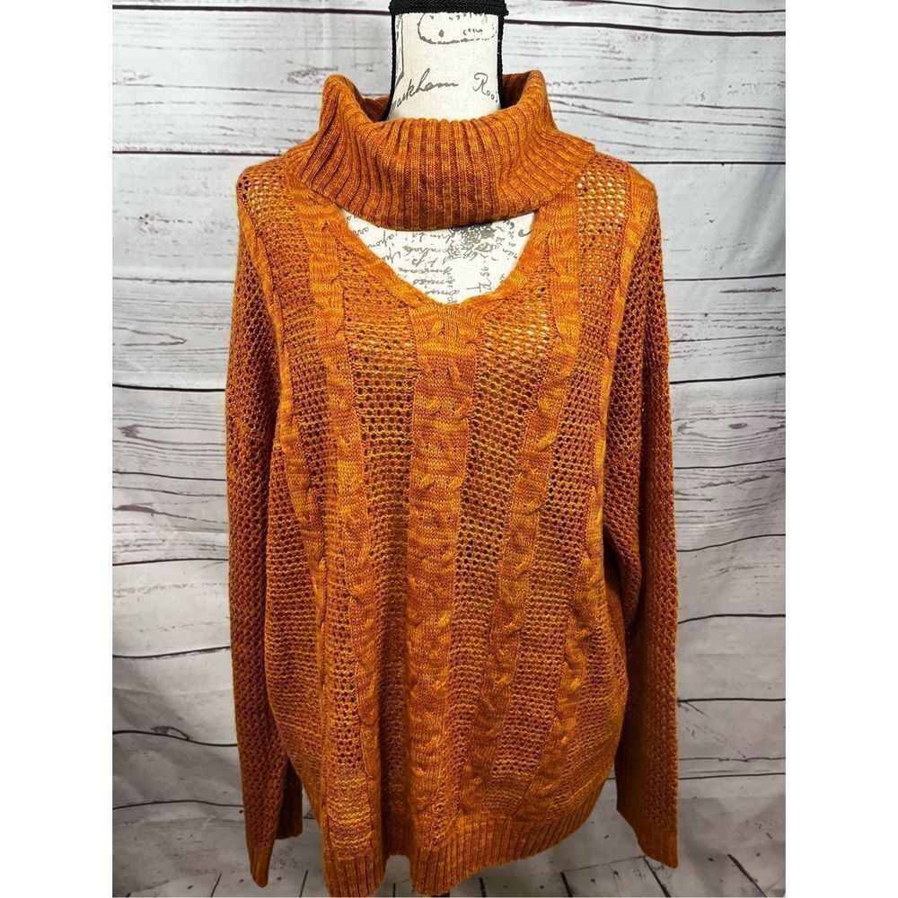Alison‎ Brittney 2x orange pullover sweater - 2396
